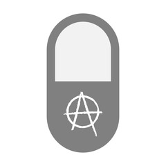 Isolated pill icon with an anarchy sign