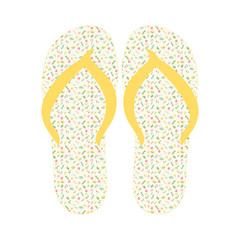 Flip flops, Slippers with floral pattern
