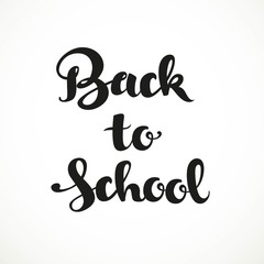 Back to school calligraphic inscription on a white background