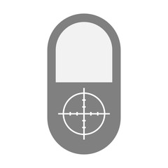 Isolated pill icon with a crosshair