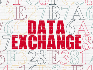 Data concept: Data Exchange on wall background