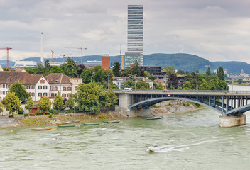 Fototapeta premium The bridge over the river Rhine in Basel .Switzerland...