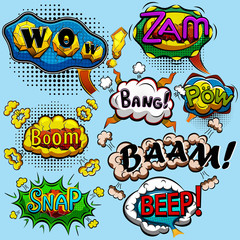 Set of comic speech bubbles. Vector illustration