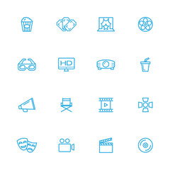 movie, cinema and video icons