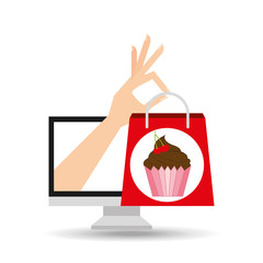 shopping bag cupcake