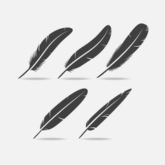 Feather Black Icon