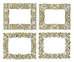 Rahmen mit botanischen Motiv für Grußkarten
und Urkunden