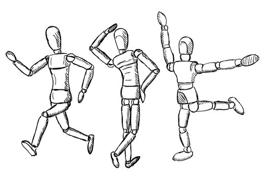 Wooden mannequin art figurine