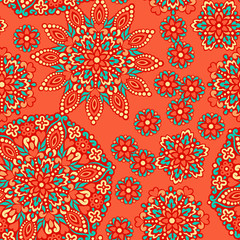 Seamless background with abstract ethnic pattern.