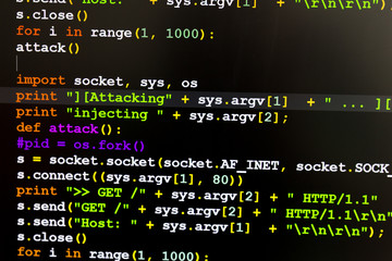 Obraz premium Graphic user interface with Attacking message, concept of internet attack