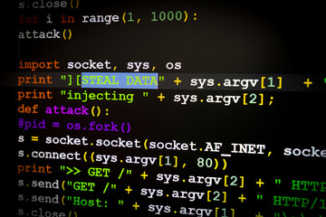Obraz premium Graphic user interface with Steal Data message, concept of internet attack