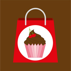 shopping bag cupcake
