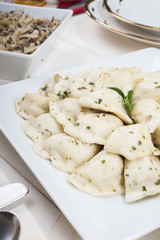 delicious dumplings on the holiday table 
