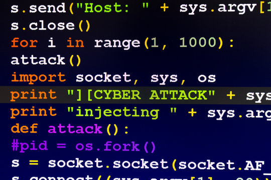 Graphic user interface with Cyber Attack message, concept of internet attack