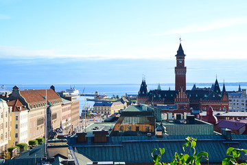 Obraz premium View on the Swedish city Helsinborg located in the south