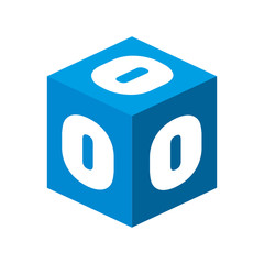 cube number block vector graphic