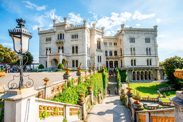 Miramare castle with gardens on the gulf of Trieste on northeastern Italy © rh2010