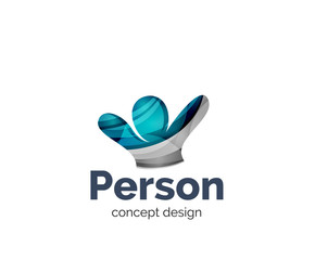 Happy person logo business branding icon