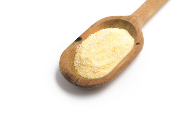 Fuba. Corn Flour into a spoon