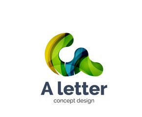 A letter alphabet round style logo business branding icon