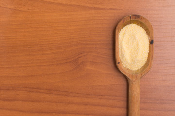 Fuba. Corn Flour into a spoon