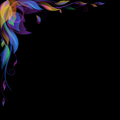 Floral colorful frame. Template vector illustration.