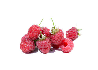 Ripe raspberry isolated on white background