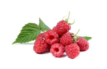 Ripe raspberry isolated on white background