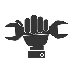 wrench tool repair hand icon vector graphic
