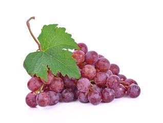 red grapes isolated on white background