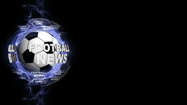 FOOTBALL NEWS and Ball Animation, Loop, 4k
