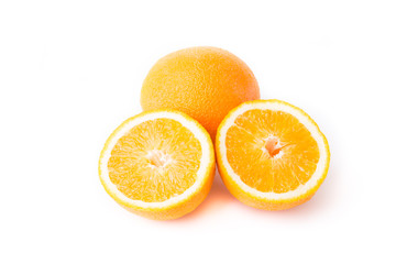 Fresh orange on white
