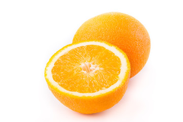 Fresh orange on white