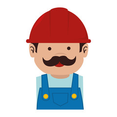 man helmet service mustache icon vector graphic