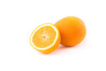 Fresh orange on white