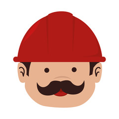man helmet service mustache icon vector graphic