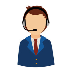 person operator headset service assistant support icon vector gr
