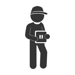man box service delivery icon vector graphic