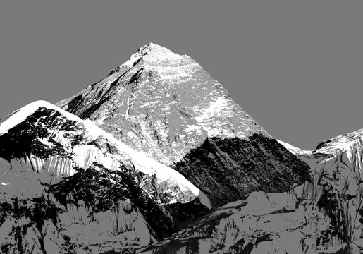 Fototapeta Abstract silhouette of Mount Everest from Kala Patthar