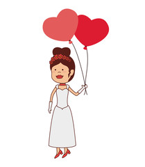 women cute balloon dress love icon vector graphic