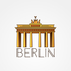 Vector Linear icon of German. Brandenburg Gate in Berlin , Germany.