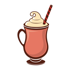 milkshake drink glass icon vector graphic