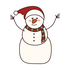 snowman christmas hat icon vector graphic