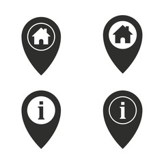Map pin icon set