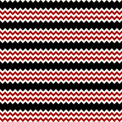 Abstract red white black zig zag seamless pattern