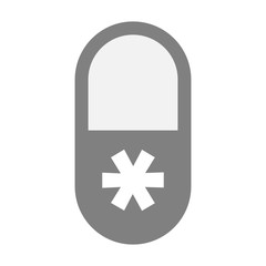 Isolated pill icon with an asterisk