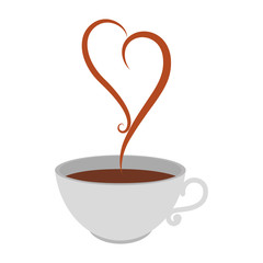 coffee mug heart love icon vector graphic