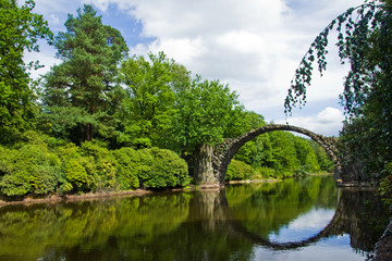 A stone bridge built in a park in Germany. 