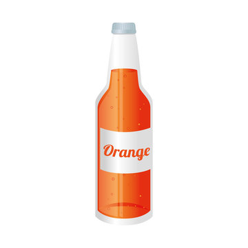 Orange Soda Bottle Glass Icon Vector Graphic