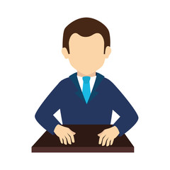 man executive suit tie business  icon vector graphic